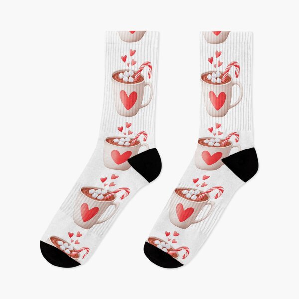 Item preview, Cute Hot Chocolate Mug with Marshmallows and Candy Cane | Cozy Winter Love Illustration designed and sold by VilnaArtPrints.