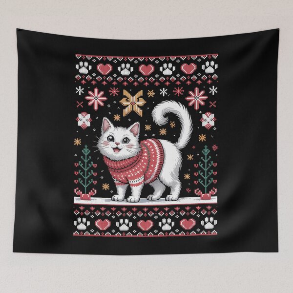 Item preview, Cat Christmas Winter Holiday designed and sold by tearbytea.