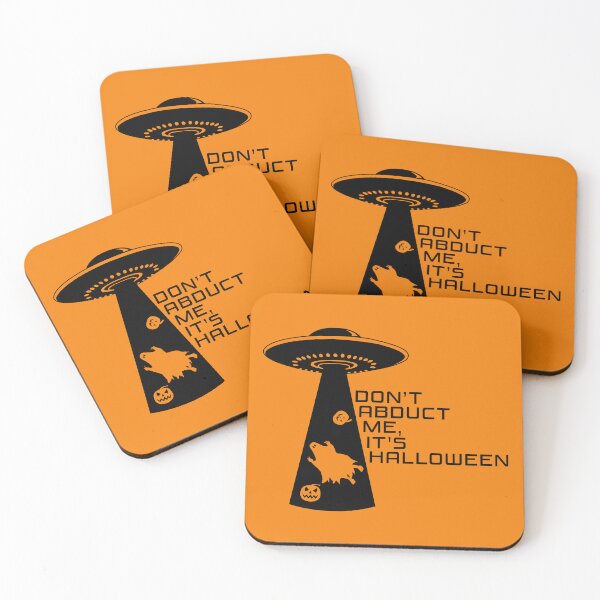 Item preview, Don’t Abduct Me, It’s Halloween – Alien Abduction Humor (Orange & Black) designed and sold by Fun Funky Designs.