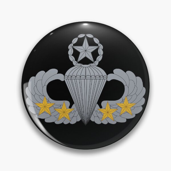 Item preview, Badge - Army - Parachutist - Master - 4 Combat Star X 300 designed and sold by Military Insignia Products.