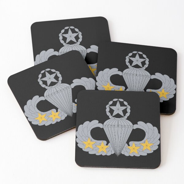 Item preview, Badge - Army - Parachutist - Master - 4 Combat Star X 300 designed and sold by Military Insignia Products.