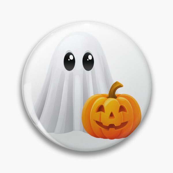 Item preview, Cute Halloween Ghost with Pumpkin | Adorable Spooky Season Illustration designed and sold by VilnaArtPrints.