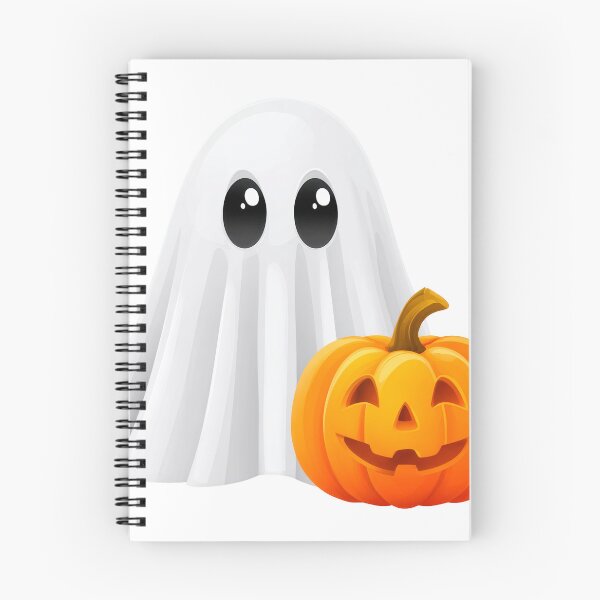 Item preview, Cute Halloween Ghost with Pumpkin | Adorable Spooky Season Illustration designed and sold by VilnaArtPrints.