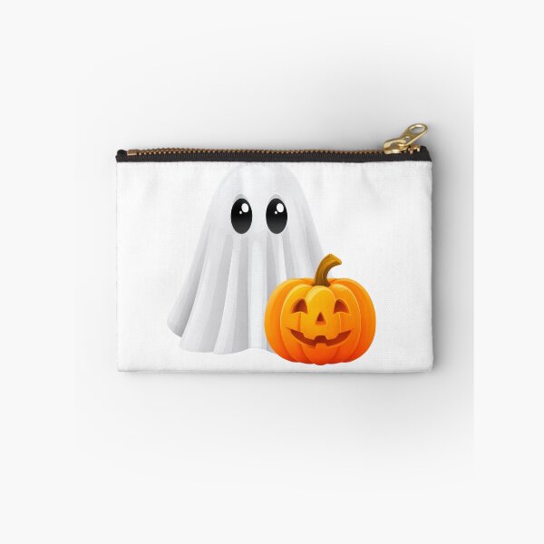 Item preview, Cute Halloween Ghost with Pumpkin | Adorable Spooky Season Illustration designed and sold by VilnaArtPrints.