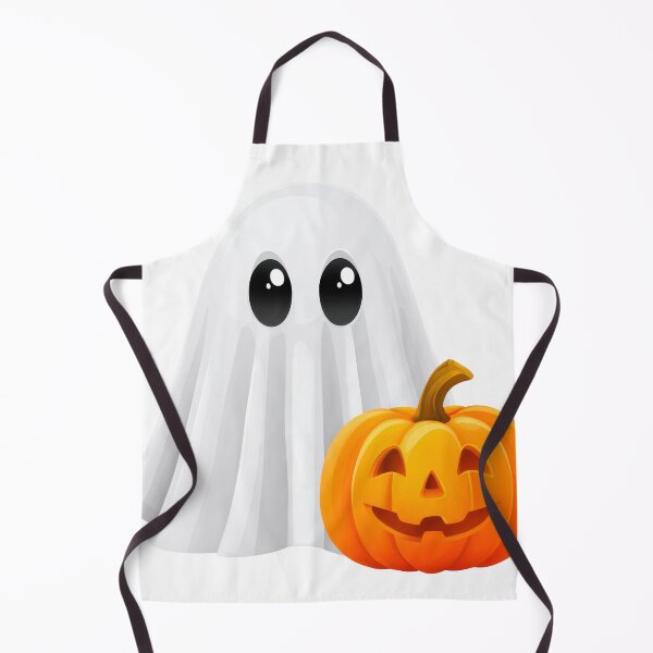 Item preview, Cute Halloween Ghost with Pumpkin | Adorable Spooky Season Illustration designed and sold by VilnaArtPrints.
