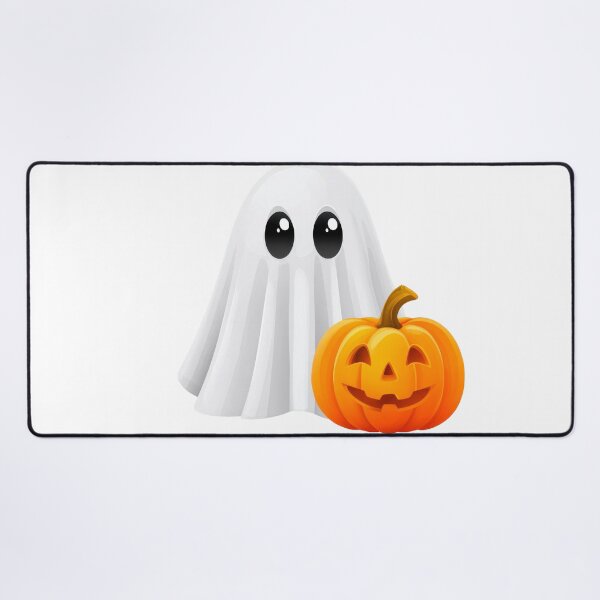 Item preview, Cute Halloween Ghost with Pumpkin | Adorable Spooky Season Illustration designed and sold by VilnaArtPrints.