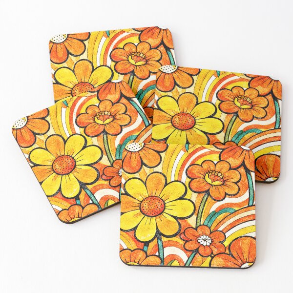 Item preview, Groovy 70s Flower Power Retro Art designed and sold by Hen-C-Art.
