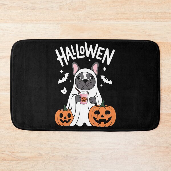 Item preview, Retro French Bulldog Ghost Drinking Coffee Halloween Funny designed and sold by BakeryDozen.