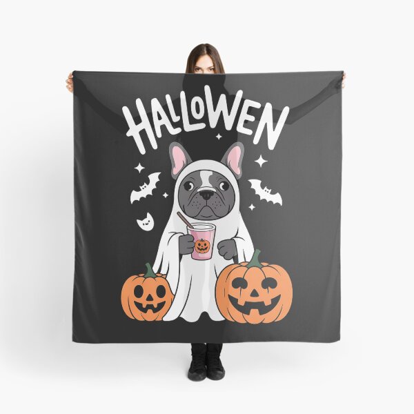Item preview, Retro French Bulldog Ghost Drinking Coffee Halloween Funny designed and sold by BakeryDozen.