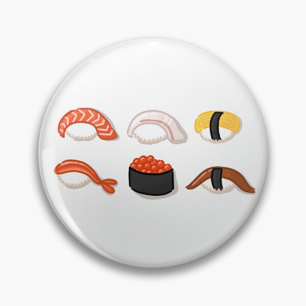Item preview, 6 Sushi - Salmon, Flatfish, Egg, Shrimp, Salmon Roe, Eel designed and sold by JenkDesigns.