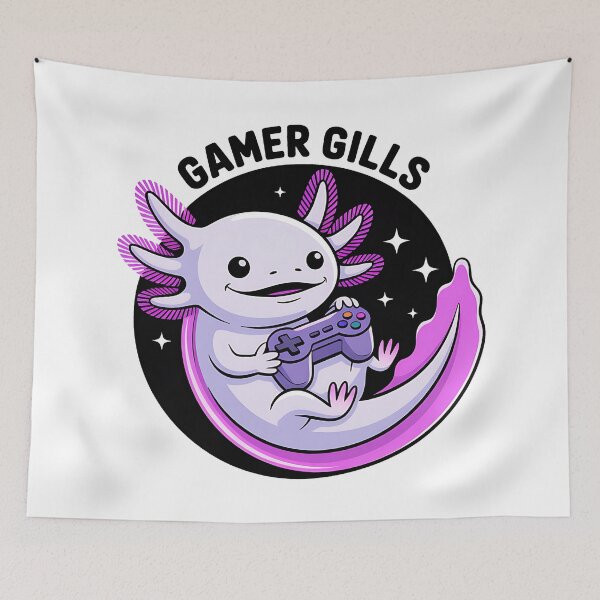 Item preview, Axolotl Gamer Gills • Lounging with Game Controller designed and sold by Blok45.