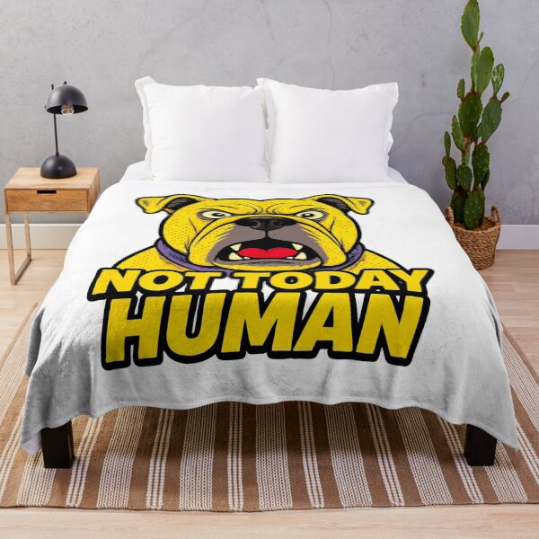 Item preview, Angry bulldog with comic speech “Not Today Human” designed and sold by Tong4130.