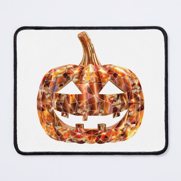 Item preview, Glam Halloween Pumpkin | Shiny Geometric Jack O’Lantern with Gold Sparkles designed and sold by VilnaArtPrints.