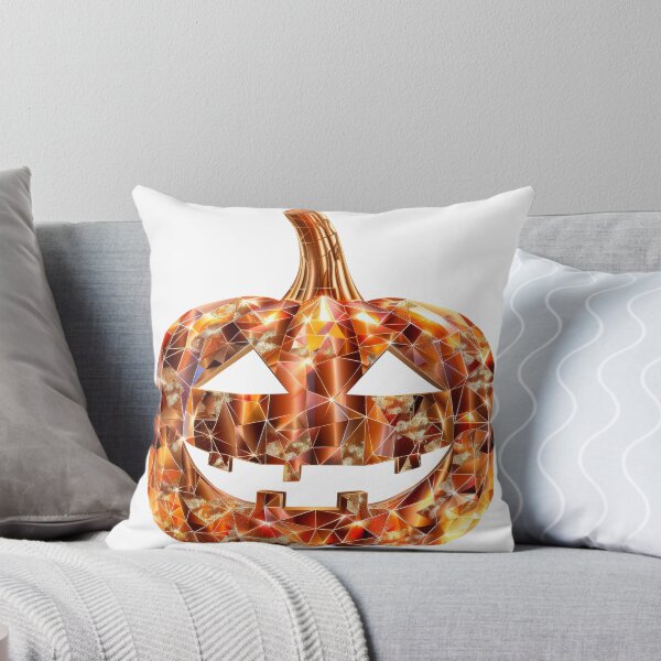 Item preview, Glam Halloween Pumpkin | Shiny Geometric Jack O’Lantern with Gold Sparkles designed and sold by VilnaArtPrints.