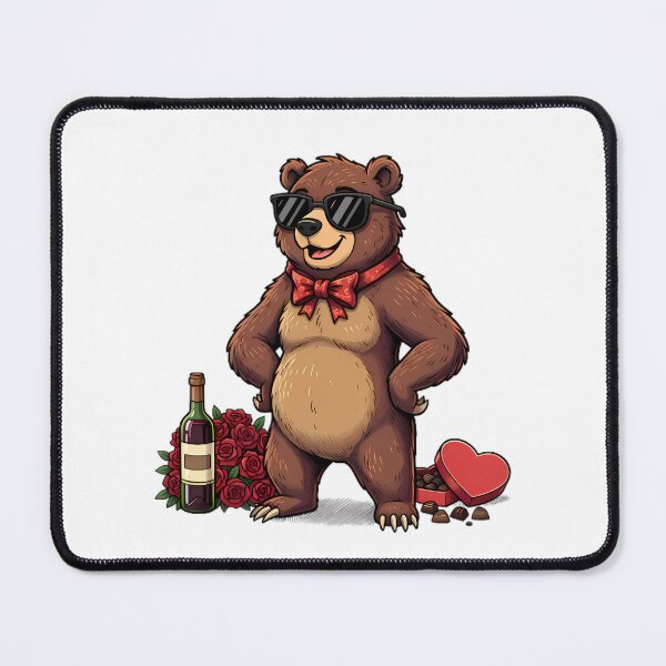 Item preview, Cool Bear with Wine, Roses, and Chocolates designed and sold by By:MarcinK.