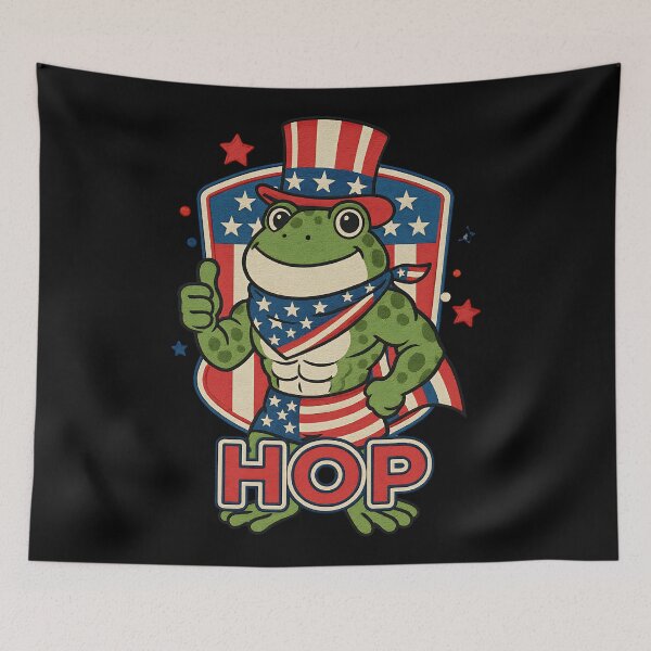 Item preview, Portland Frog Brigade Hop Patriotic Frog Funny Retro Vintage Art Design designed and sold by ArtDesignTp.