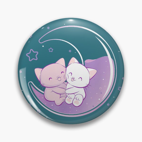Item preview, Cute Moon Kitties Cuddle On Purple Crescent By Merch, Limited Edition, Perfect Gift For You And Fri designed and sold by luanajardelp.