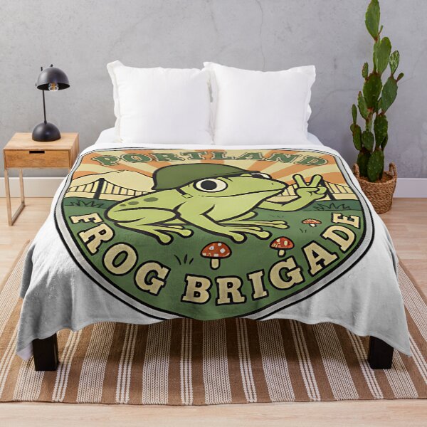 Item preview, Portland Frog Brigade Badge Retro Vintage Frog Soldier Style Funny Design designed and sold by ArtDesignTp.