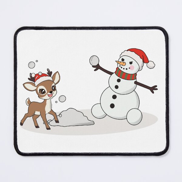 Item preview, Playful Reindeer and Snowman Snowball Fight designed and sold by Ikattyg.