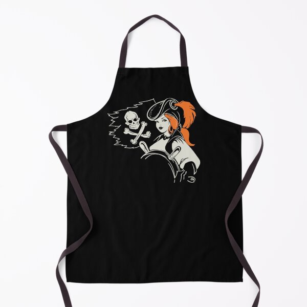Item preview, Pirate girl helmsman under Jolly Roger flag designed and sold by JeraRS.