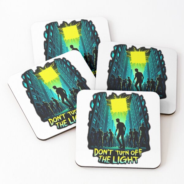 Item preview, Don’t Turn Off the Light – Urban Legend Zombie Neon Window‑Skull T‑Shirt Design designed and sold by BlackPrintMrket.