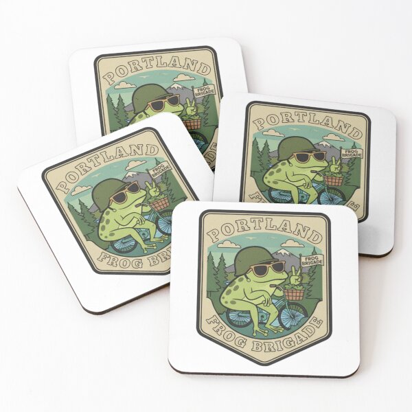Item preview, Portland Frog Brigade Picnic Funny Frog Drinking Retro Summer Chillout Vintage Design designed and sold by ArtDesignTp.