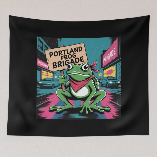 Item preview, Portland Frog Brigade – Funny Street Protest Frog designed and sold by Avenius Graphics.