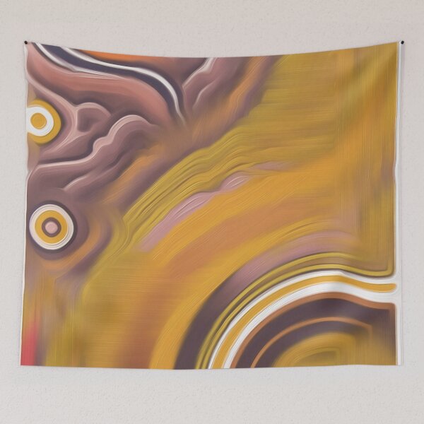 Aperçu de l'œuvre Ochre Flow : Fluidité abstraite créée et vendue par Hen-C-Art.