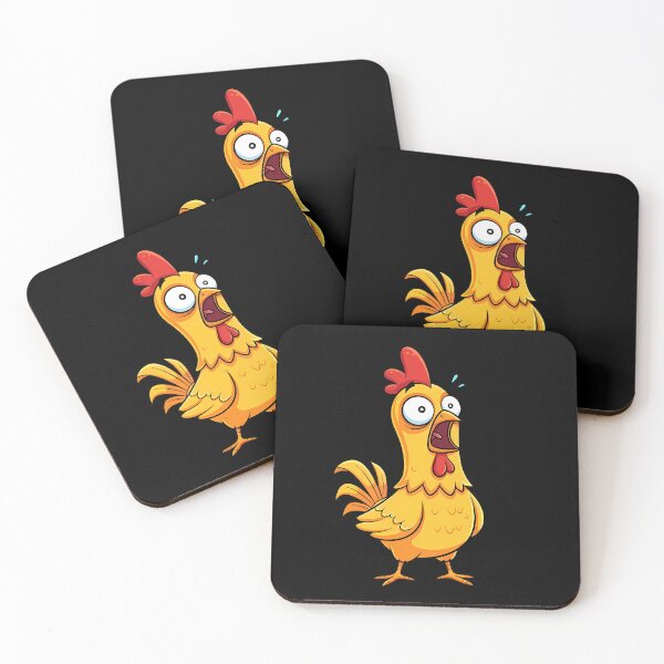 Item preview, Shocked Cartoon Chicken with Wide Eyes designed and sold by Linework Studio.