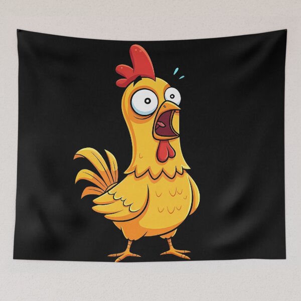 Item preview, Shocked Cartoon Chicken with Wide Eyes designed and sold by Linework Studio.