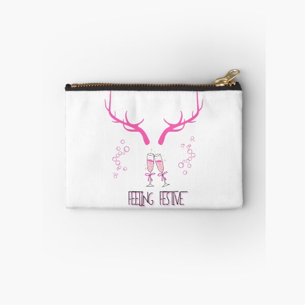 Item preview, Feelin Festive - Pink Reindeer Antler & Champagne Holiday Art designed and sold by ELIACREATIONS.
