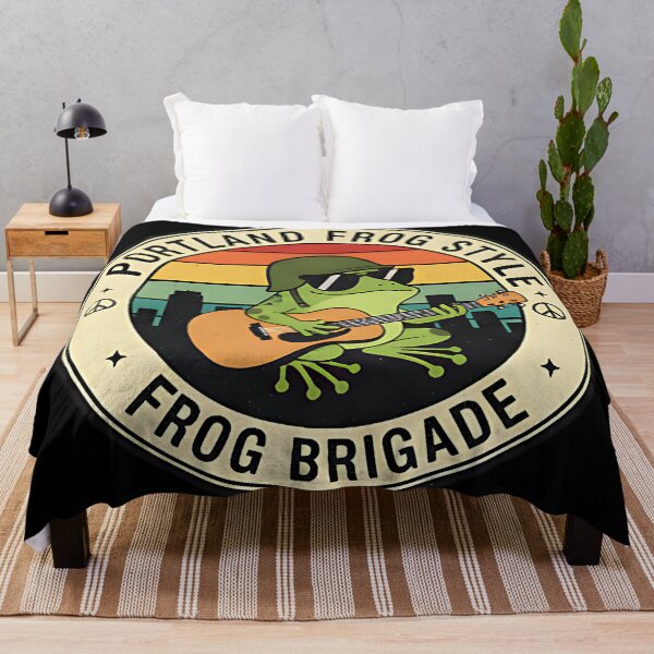 Item preview, Portland Frog Brigade Guitar Music Frog Funny Retro Vintage Art Design For Frog Lovers designed and sold by ArtDesignTp.
