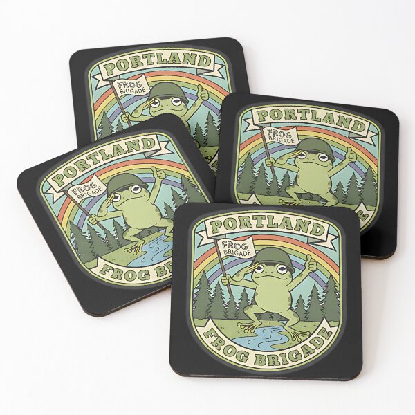 Item preview, Portland Frog Brigade Retro Badge Funny Frog Design For Nature Lovers Hiking Fans And Oregon Style Art designed and sold by ArtDesignTp.
