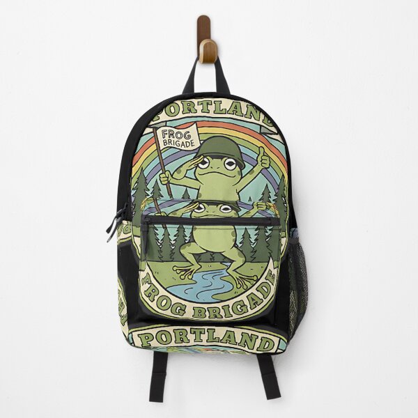 Item preview, Portland Frog Brigade Retro Badge Funny Frog Design For Nature Lovers Hiking Fans And Oregon Style Art designed and sold by ArtDesignTp.