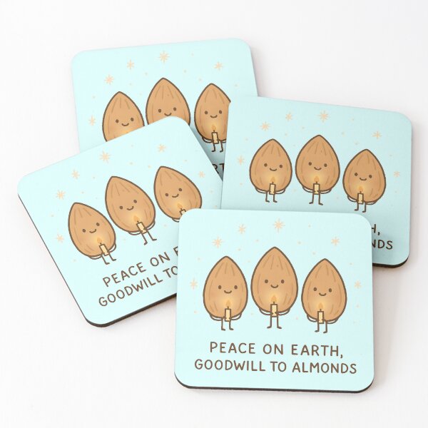 Item preview, Peace on Earth - Fun Almond Christmas Pun designed and sold by gogopachinko.