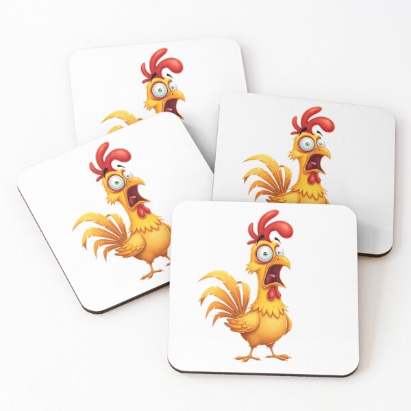 Item preview, Screaming Cartoon Rooster with Exaggerated Expression designed and sold by Linework Studio.