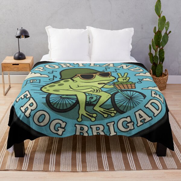 Item preview, Portland Frog Brigade Biker Frog Funny Outdoor Retro Vintage Cycling Design For Oregon Adventure Fans designed and sold by ArtDesignTp.