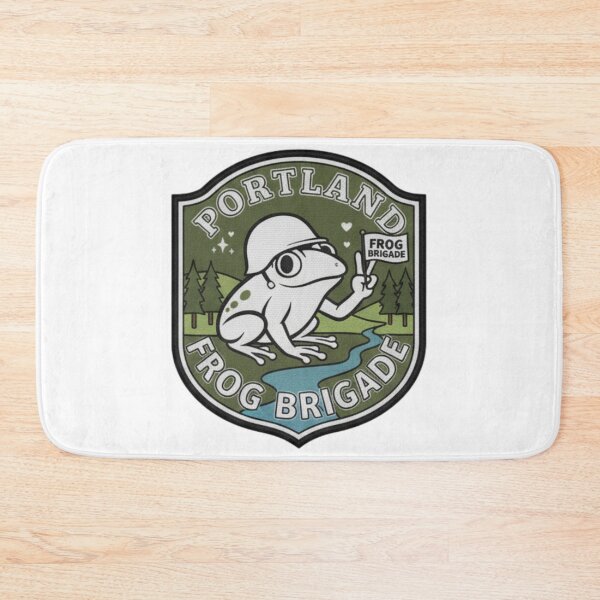 Item preview, Portland Frog Brigade Vintage Shield Retro Frog Design For Activists Funny City Lovers And Classic Art Fans designed and sold by ArtDesignTp.