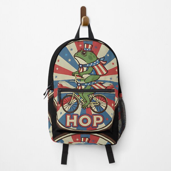 Item preview, Hop Freedom Frog Cycling Funny Patriotic Retro Portland Frog Brigade Design For Americana Humor Fans designed and sold by ArtDesignTp.