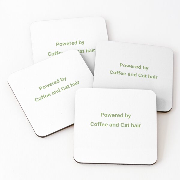 Item preview, Powered by coffee and cat hair  designed and sold by P&B Digital Art.