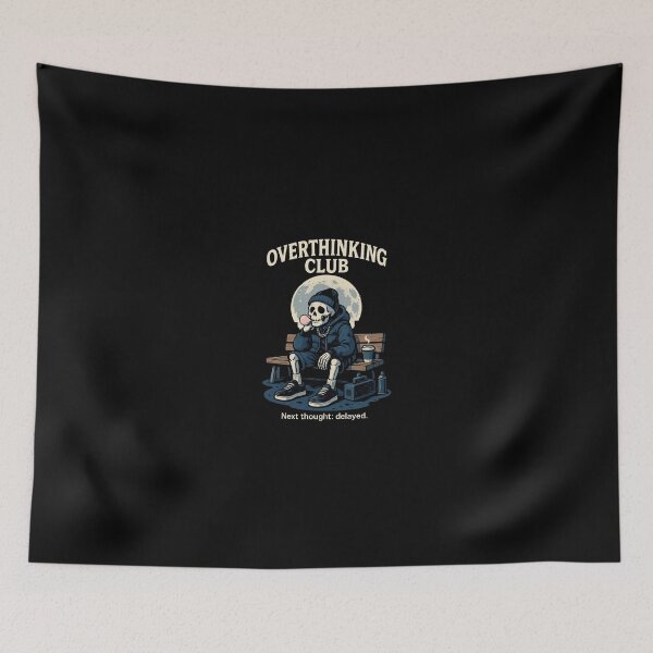 Item preview, Overthinking Club – Skeleton Night Shift Design designed and sold by PhilllandArt.