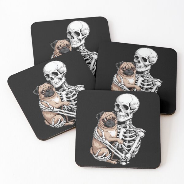 Item preview, Skeleton Hugging Pug Halloween Pugs Lover Pug designed and sold by BakeryDozen.