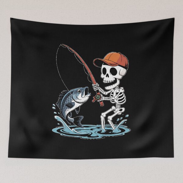 Item preview, Skeleton Fishing Halloween Costume Funny Fishing designed and sold by BakeryDozen.