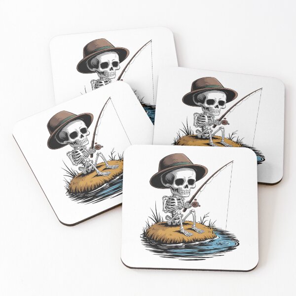 Item preview, Skeleton Fishing Funny Halloween Costume designed and sold by BakeryDozen.