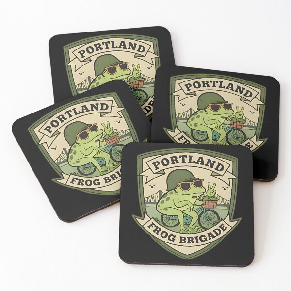 Item preview, Portland Frog Brigade Bicycle Funny Retro Peace Frog Design For Nature Lovers And Portland Activist Fans designed and sold by ArtDesignTp.