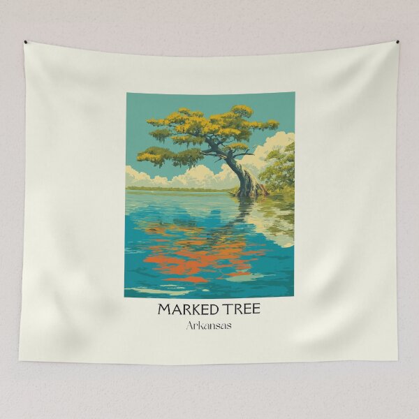 Item preview, Marked Tree Arkansas Riverbank Art Print designed and sold by TuncGK.