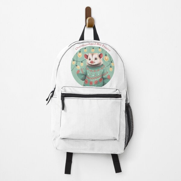 Item preview, Overstimulated But Festive – Funny Introvert Christmas Opossum designed and sold by jelonkaa.