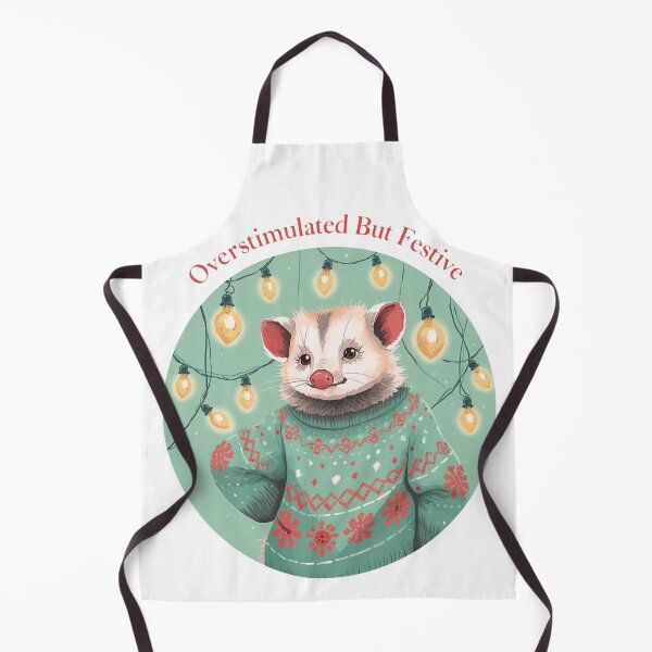 Item preview, Overstimulated But Festive – Funny Introvert Christmas Opossum designed and sold by jelonkaa.