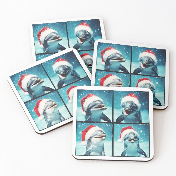 Item preview, Cute Dolphin in Santa Hat – Funny Ocean Christmas Photobooth designed and sold by RockFireMerch.