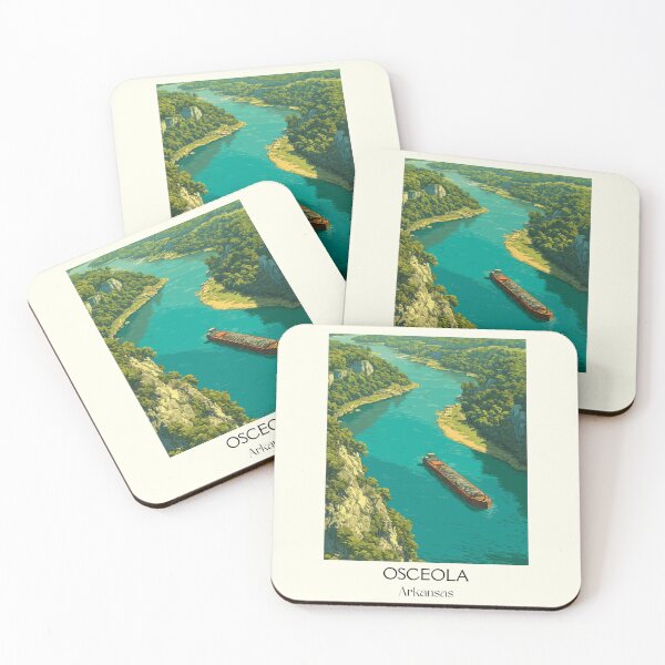 Item preview, Osceola Arkansas Mississippi River Barge Art Print designed and sold by TuncGK.